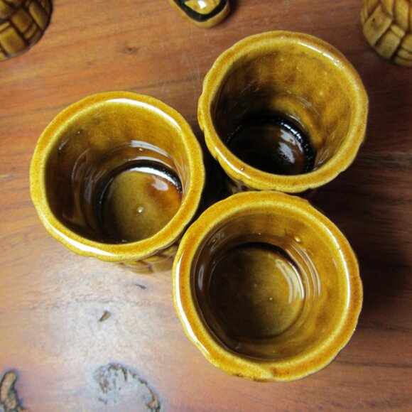 siesta man ceramic decanter vintage mexico & 6 shot glasses (about 3 oz) (W5773) - Picture 5 of 15